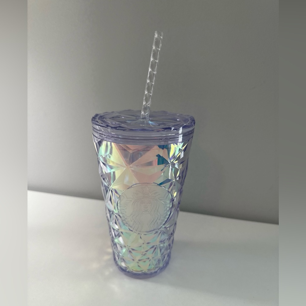 Starbucks 16oz. Grande Winter 2023 Iridescent Diamond Prism Crystal Tumbler - Picture 2 of 7